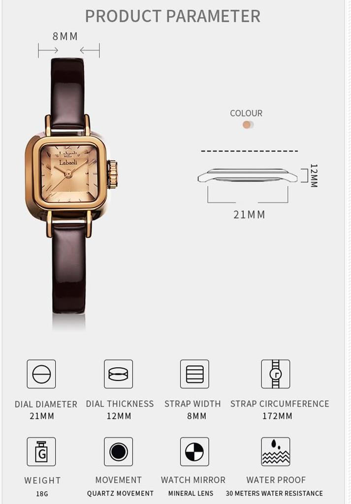 Часы с квадратной ручкой из кожи в подарок для старшеклассников, коричневые часы для женщин, женские часы, стильные, водонепроницаемые, ремешок, простые, брендовые, милые, повседневные,