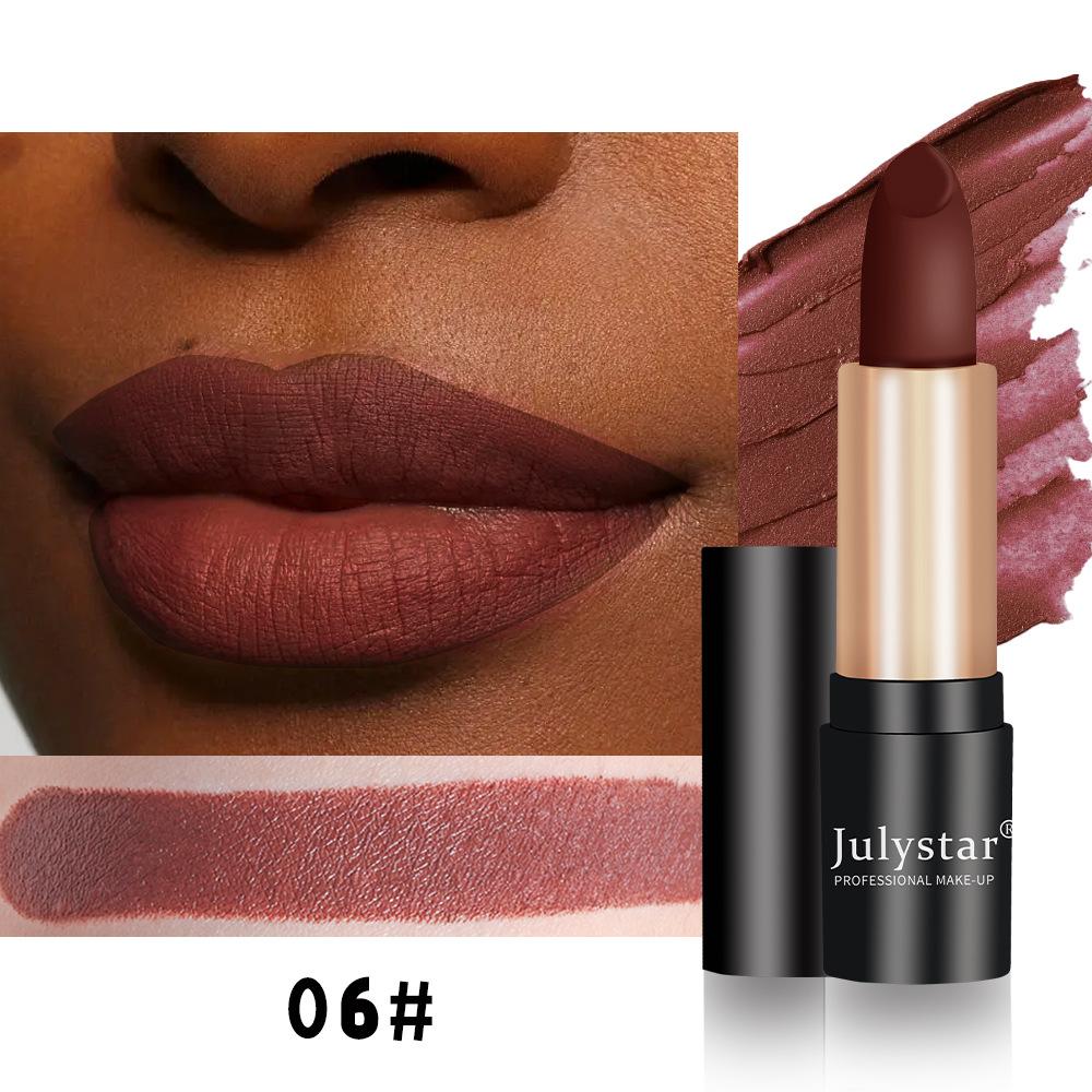 Макияж Губная помада Матовый цвет Не выцветает Не окунаемая губная помада
