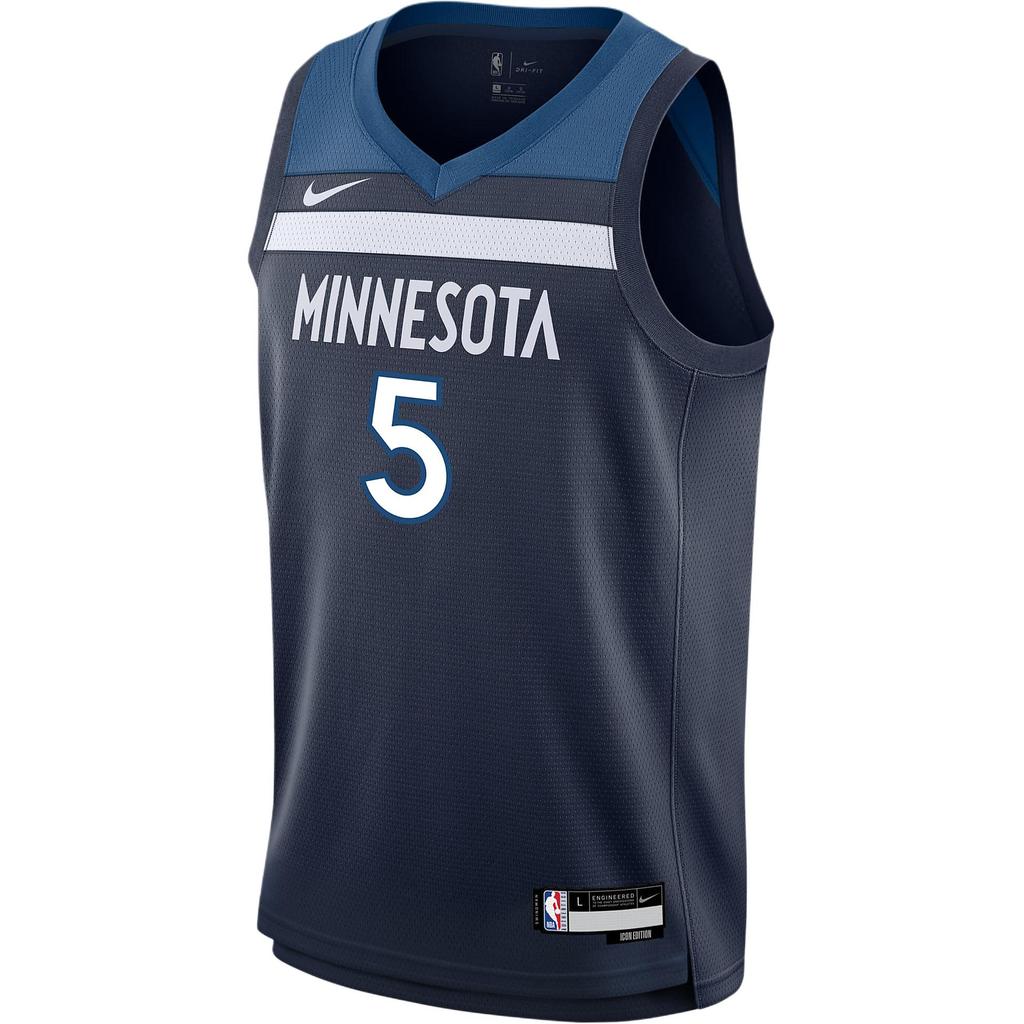 Nike Жилет X Баскетбольная майка NBA Timberwolves Edwards Домашняя 5 Спортивный дышащий Детские топы Темно-синий 9Z2B7BX2P-AED