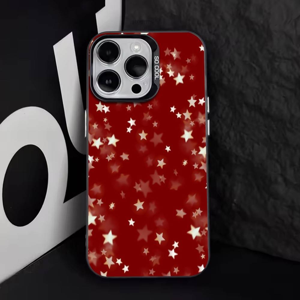 Минималистичная Красная Звезда Чехол Для Телефона Для iPhone 17,16,15,14,13,12,11 Plus,Pro Max,XS,Красочный Серебристый Черный Чехол