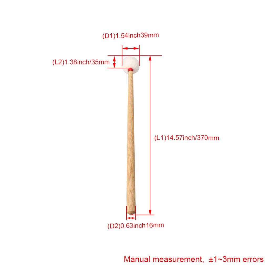 Yibuy Timpani Mallet, Medium Hard, Clear Tone, Cork Core, 35mm, Wood & Velvet