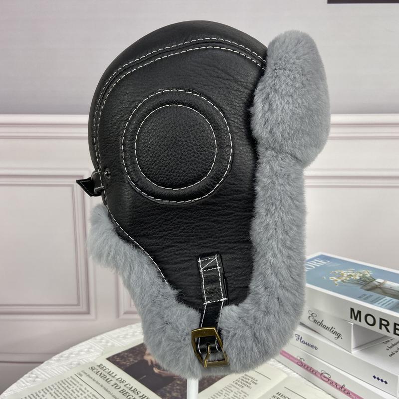 Шапка-бомбер из кроличьего меха мужская зимняя теплая толстая теплая шапка-ушанка из натуральной кожи с регулируемым ремешком снежные шапки