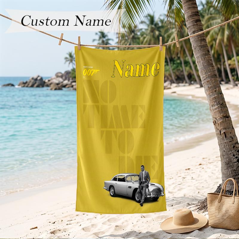 007 Custom Name Printed Beach Towel Personalized Soft Towel For Swimming Beach Travel