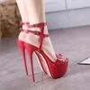 16CM Super High Heels Sandals, Party Sexy Dress Shoes, Women Thin Heels, Platform Pumps, Plus Size 34-46