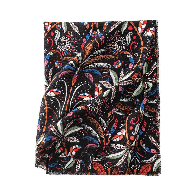 New Spring and Autumn Printed Ethnic Style Scarf Imitation Cashmere Warm Large Shawl Fashionable and High End Scarf