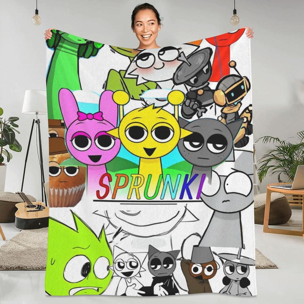 Sprunki Incredibox Игровые Пледы Для Путешествий На Самолете Фланелевый Плед Для Улицы Теплый Мягкий Дизайн Качество Покрывала Подарок