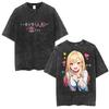 Japanese Anime Marin Kitagawa My Dress Up Darling Vintage Washed T Shirts Men Women Harajuku Oversized Cotton Tshirt Streetwear