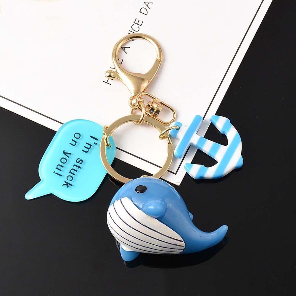 Car Interior Accessories Bag Charm Keyring Ornaments Dolphin Key Chain Whale Keychain Key Rings
