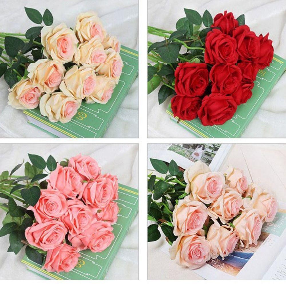 Сделай сам Украшение для вечеринки Винтажная шелковая роза 5 цветов Искусственные цветы Домашний декор Букет Домашний декор