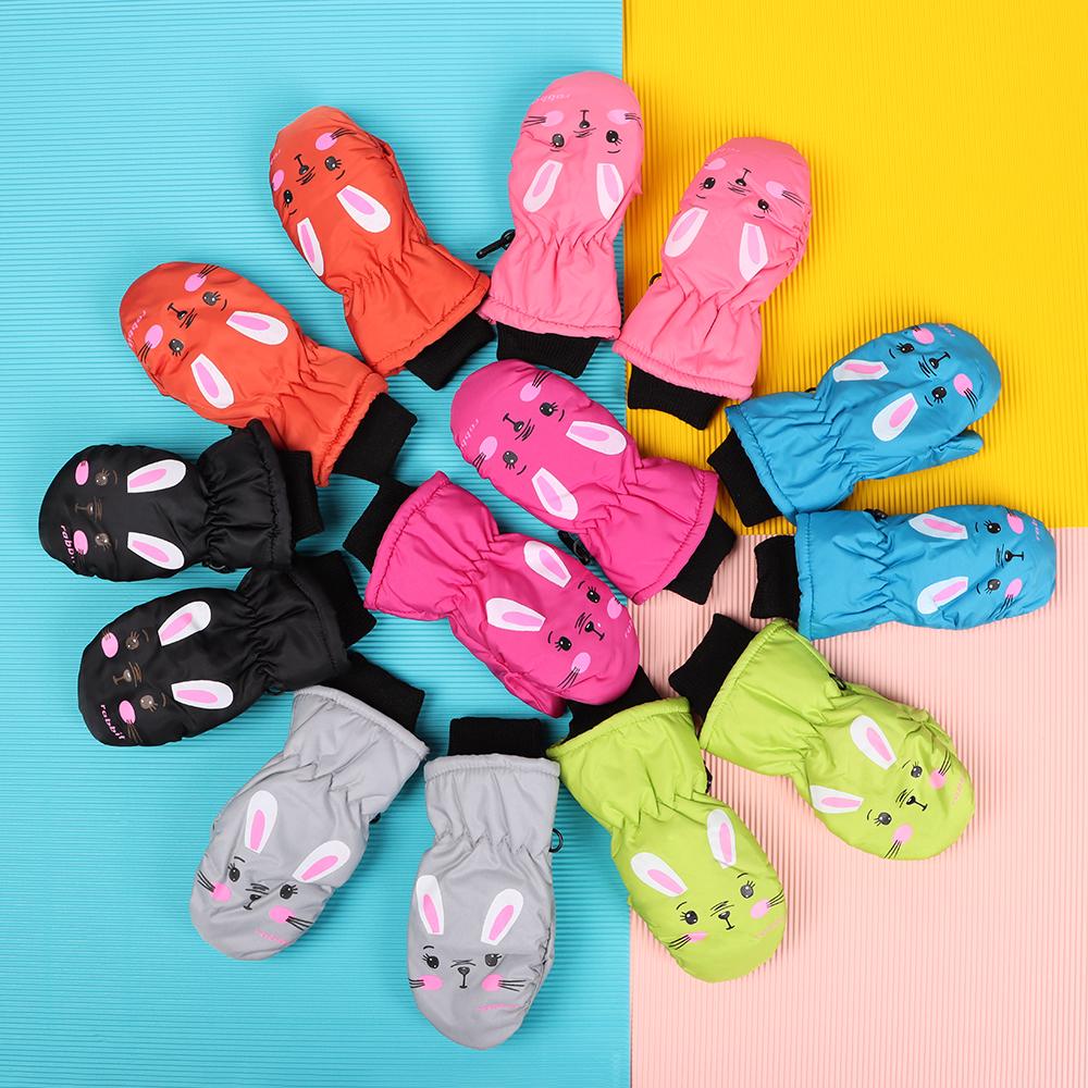 Winter Children Boys Girls Windproof Non-slip Thick Warm Sports Mittens Kids Ski Gloves Waterproof