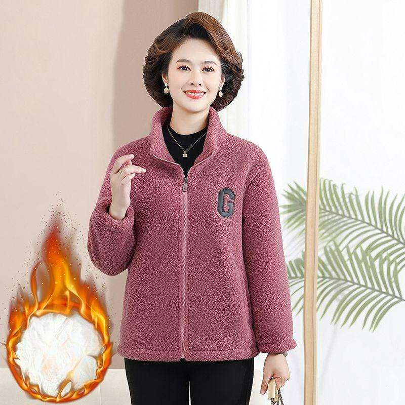 Женская куртка из гранулированного флиса из овечьей шерсти на осень, в западном стиле, плюс флисовый свитер, женская повседневная куртка большого размера, топ