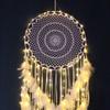 LED Light Dream Catcher Handmade Deamcatcher Feathers Wall Hanging Decoration Romantic Valentine's Day Gift for Girlfriend