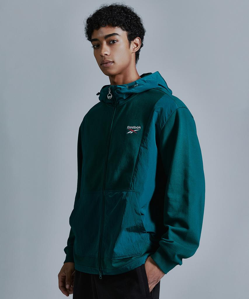 Reebok Новая худи-толстовка на молнии Vector Hybrid - Зеленая