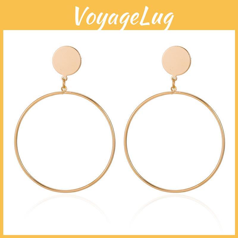 Модные серьги-кольца из сплава для женщин, трендовые геометрические эффектные украшения