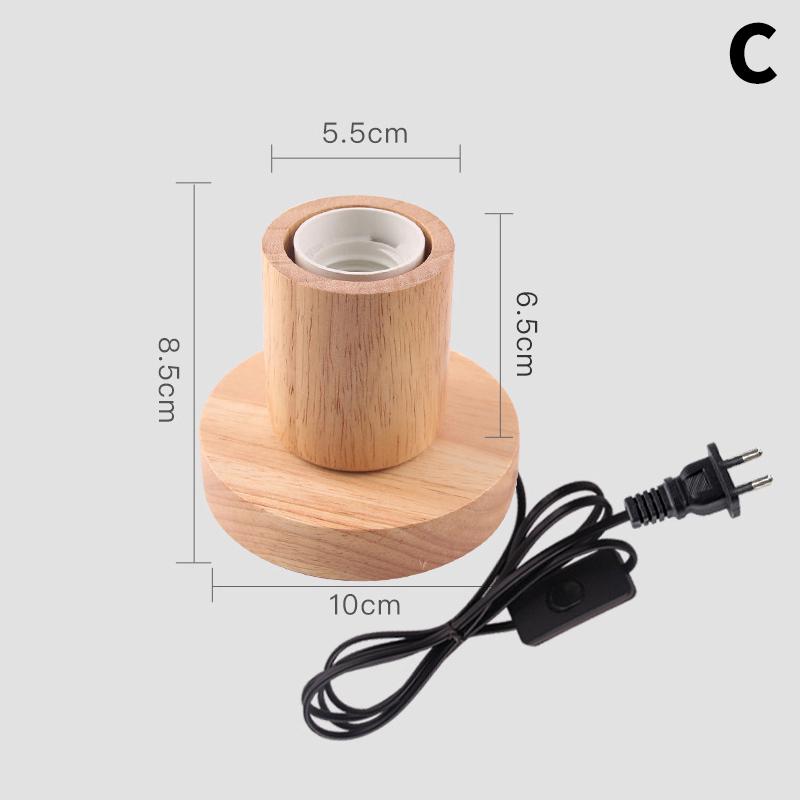 Настольная лампа из дерева в стиле ретро E27, винтажная настольная лампа с основанием из дерева, настольная лампа 220 В, декоративная ночник-лампа