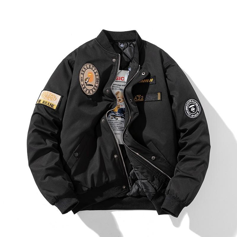 Unisex Oversized Bomber Jacket Streetwear Cotton Blend Fall Lightweight Outerwear Teens Adults