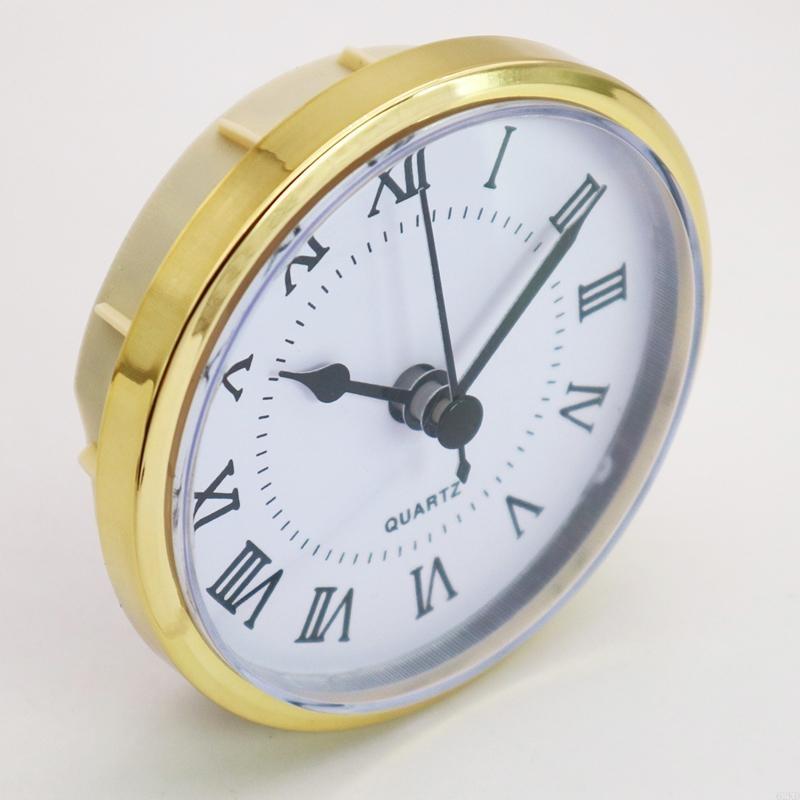 62KD Golden for Rim 90mm Clock Insert Embedded Mini Wall Clock for Head DIY Movement with Roman Number Tools