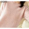 INDFS Women's Fashion Casual Fall Winter Solid Color Print Long Sleeve O-Neck Sweaters