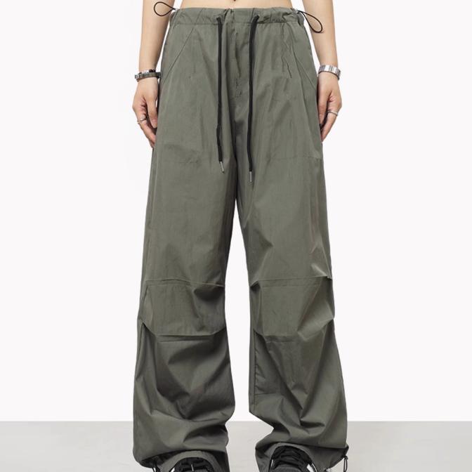 Уличная одежда, весенне-летние повседневные брюки-шаровары, мужские однотонные брюки-карго с эластичной резинкой на талии, свободные мешковатые брюки с несколькими карманами для женщин