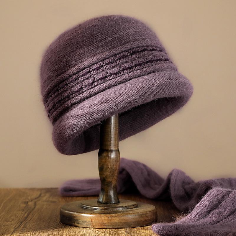 Вязаная шапка для женщин среднего возраста, осенне-зимняя шапка для пожилой женщины, теплая шерстяная шапка с утолщением для улицы