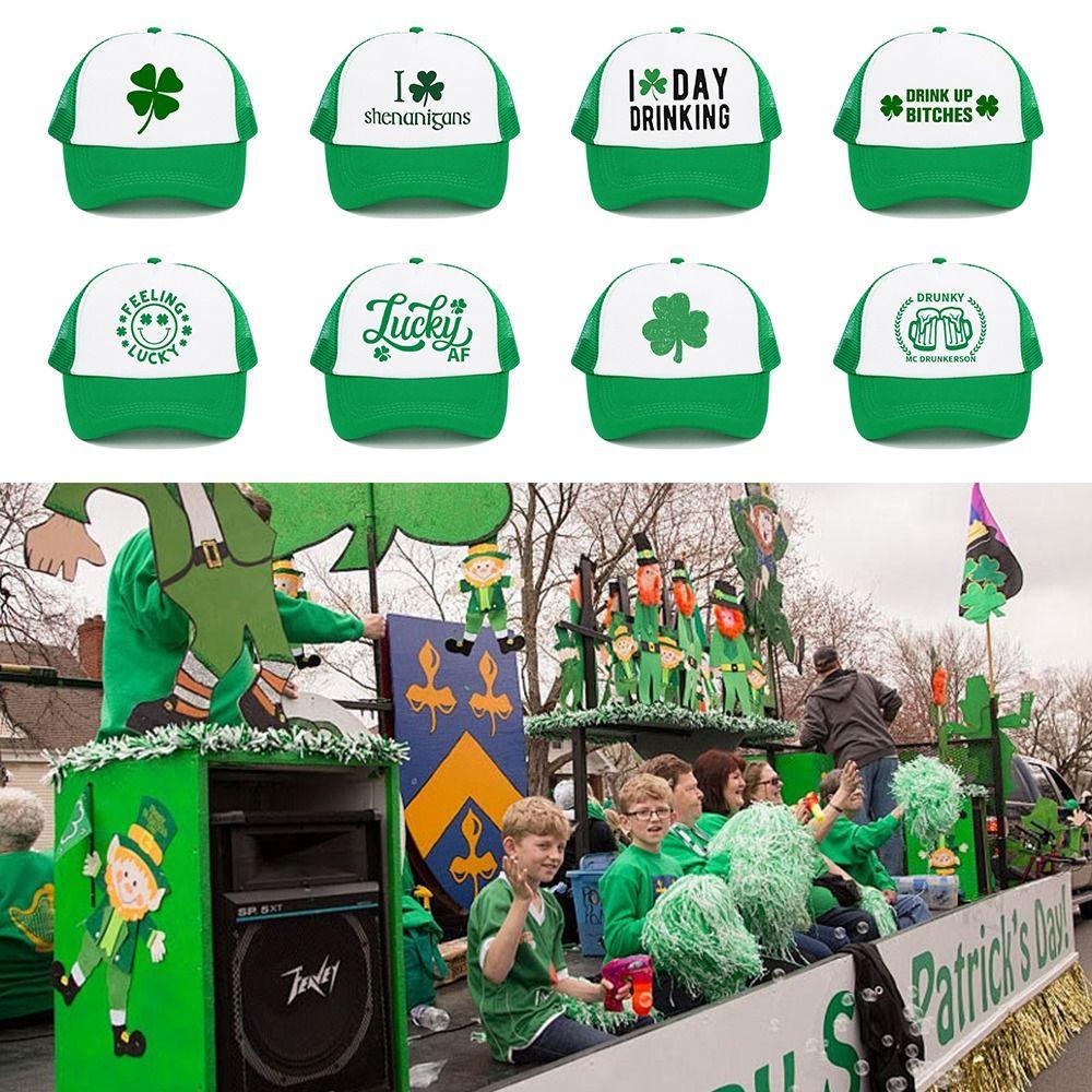 Green Velvet Clover Shamrock Hat Breathable Sun Hat Casual Peaked Cap  St. Patricks Day