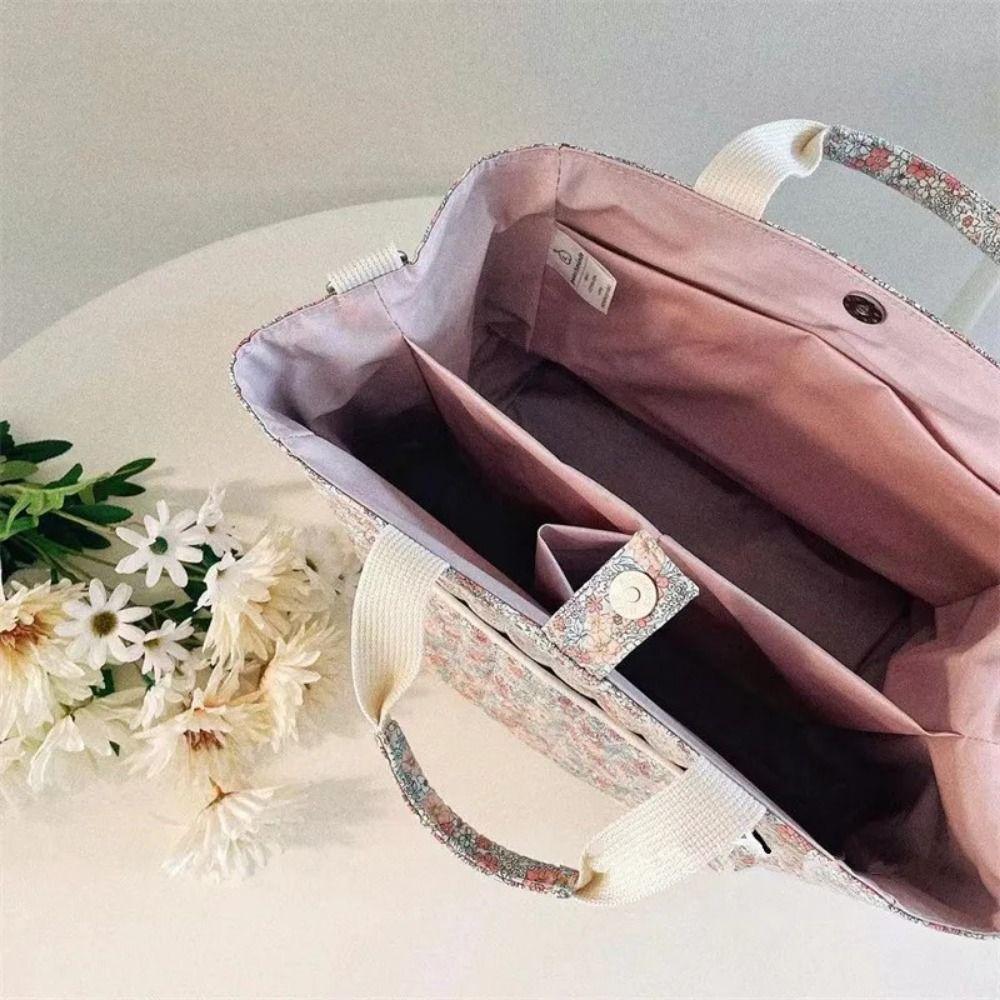 Multifunctional Crossbody Bag Floral Printing Diapers Stroller Bag Portable Storage Bag  Women