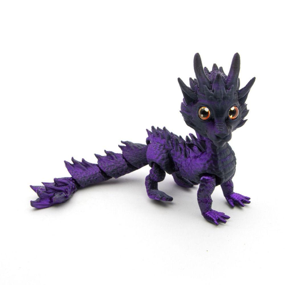 Home Office 3D Printed Dragon Long Haired Dragon Action Figure Dragon Model Toy  Desktop Ornament
