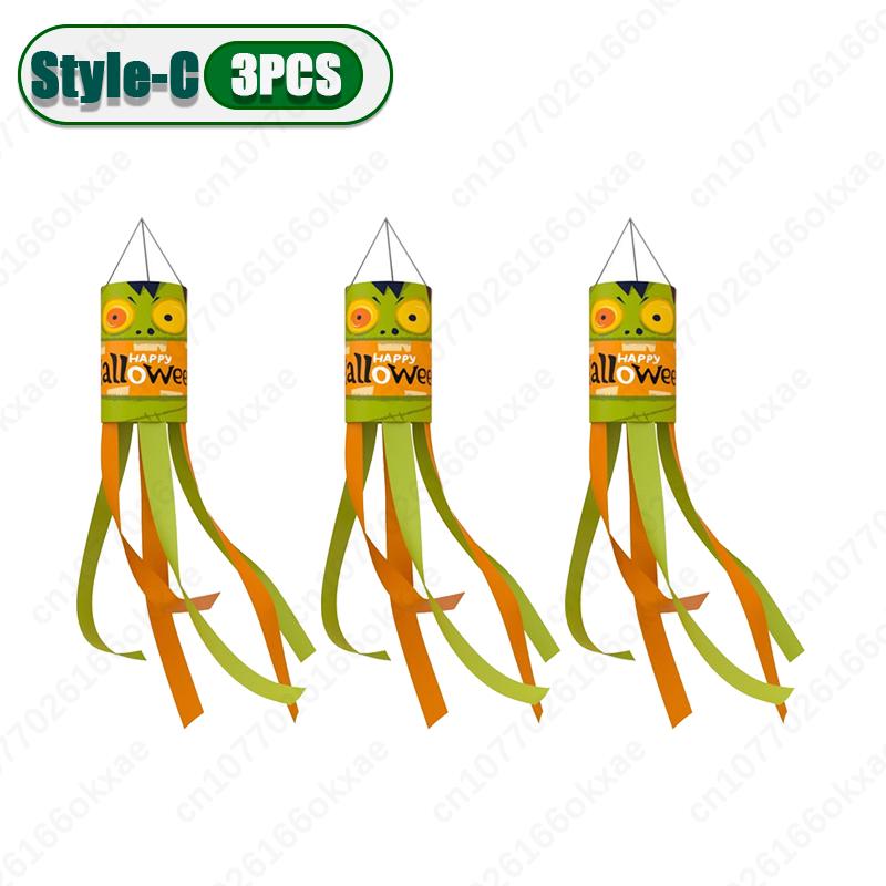 1-20PCS Halloween Ghost Windsock Flag Waterproof Hanging Outdoor Decorations for Yard Patio Garden Party Ghost Festival Supplies