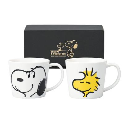 Kanesho Pottery Snoopy Woodstock Smile Face Набор из 623750 "PEANUTS" и кружек, 2, Средний, Прибл.. 280 мл, Япония,