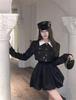 Petite French Chic Black Puffy Princess Dress - Women's Autumn Mini Tulip Skirt
