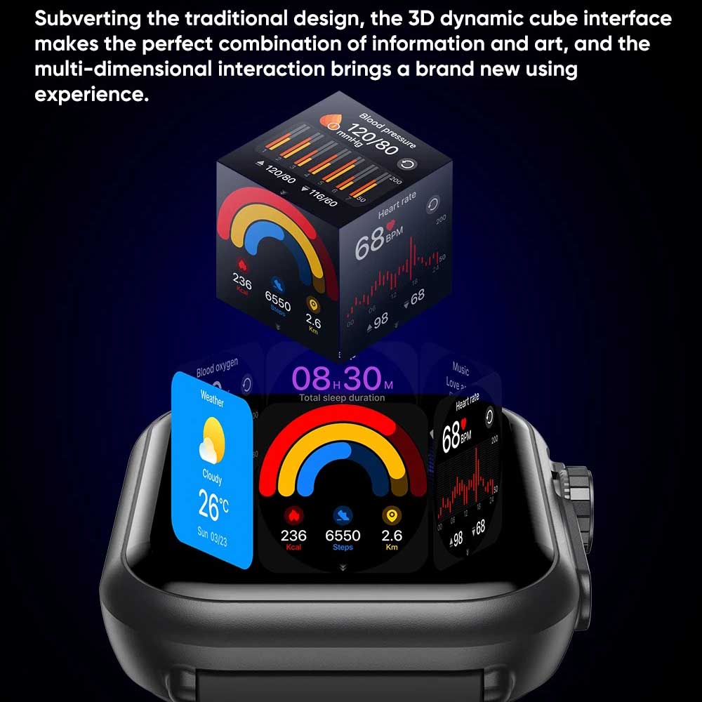 Новые умные часы 1000 мАч Длительное время работы от аккумулятора Для мужчин Женщин Фитнес Спорт Bluetooth-вызов Водонепроницаемые 1,85-дюймовые Полноценный сенсорный экран Умные часы