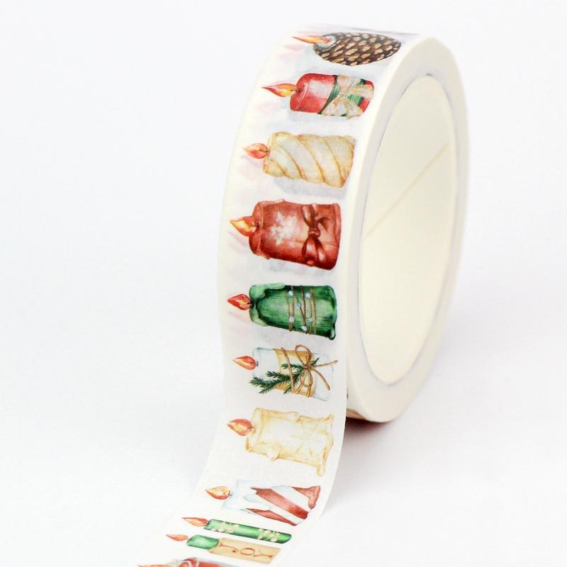 2023 NEW 1PC 10M Deco Winter and Christmas Gingerbread House Candle Dachshund Washi Tape for Journaling Masking Tape Stationery
