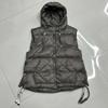Women White Duck Down Vest Hood Casual Sleeveless Jacket Simple Fashionable Autumn Winter