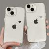 Простой чехол Love Heart для пары iPhone 16 15 13 11 12 Pro Max Mini 7 8 14 Plus SE черный прозрачный чехол для влюбленных
