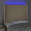 VidaXL LED Headboard Bedroom Furniture Single Bed Accessory Headboard Bed Frame Interior Cream 3123763