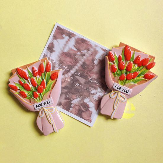 Simulated Bouquet Refrigerator Magnet Resin Flower Fridge Magnet Home Office Kitchen Cabinet Locker Whiteboard Decoration