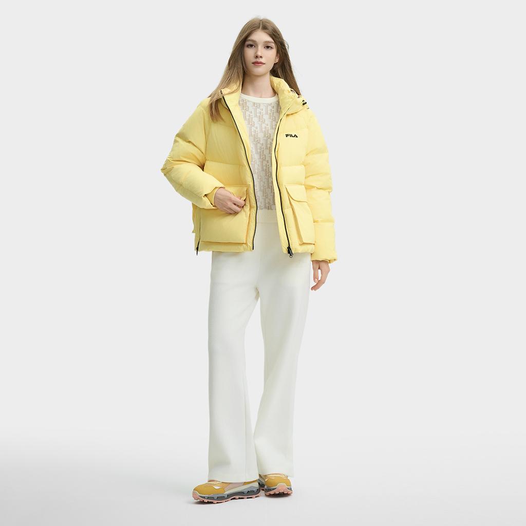 New FILA Down Jacket Women's Yellow Flower Honeysuckle F11W448904FYE