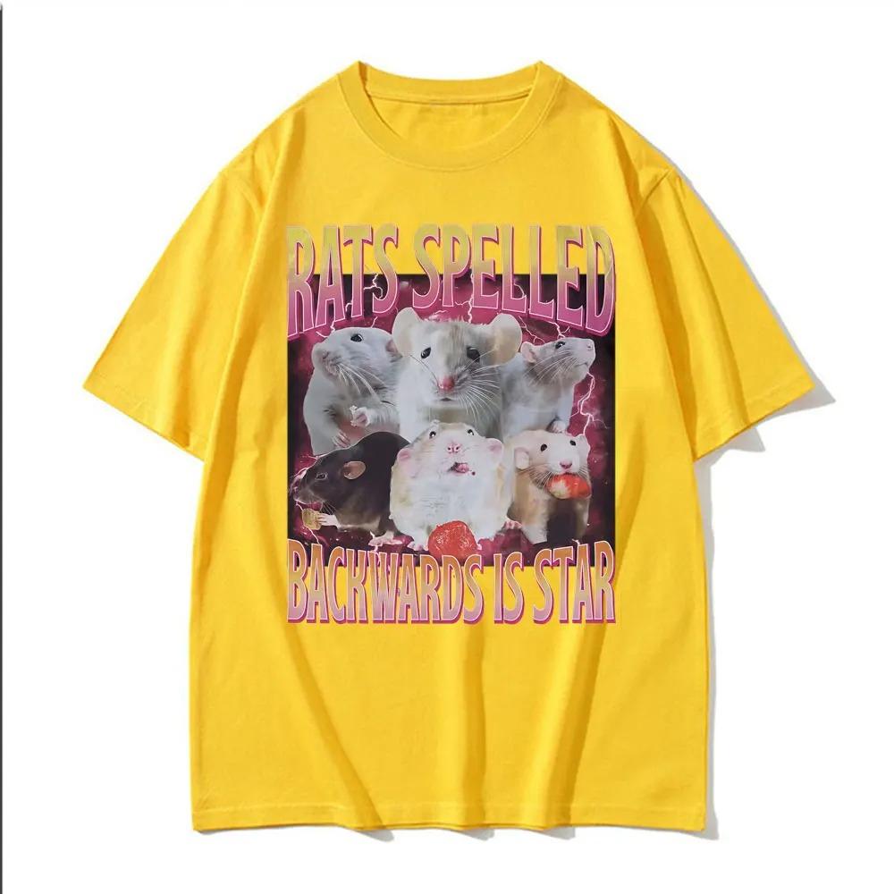Funny Rats Spelled Backwards Is Star Printed Tshirts Fashion Short Sleeve T Shirt Women Casual Tshirt Streetwear Y2K
