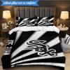 3PCS White Chicago Design Bedding Set,Including 1pc Duvet Cover And 2pcs Pillowcases Perfect for Bedroom, Dormitory, Fan Christmas gift