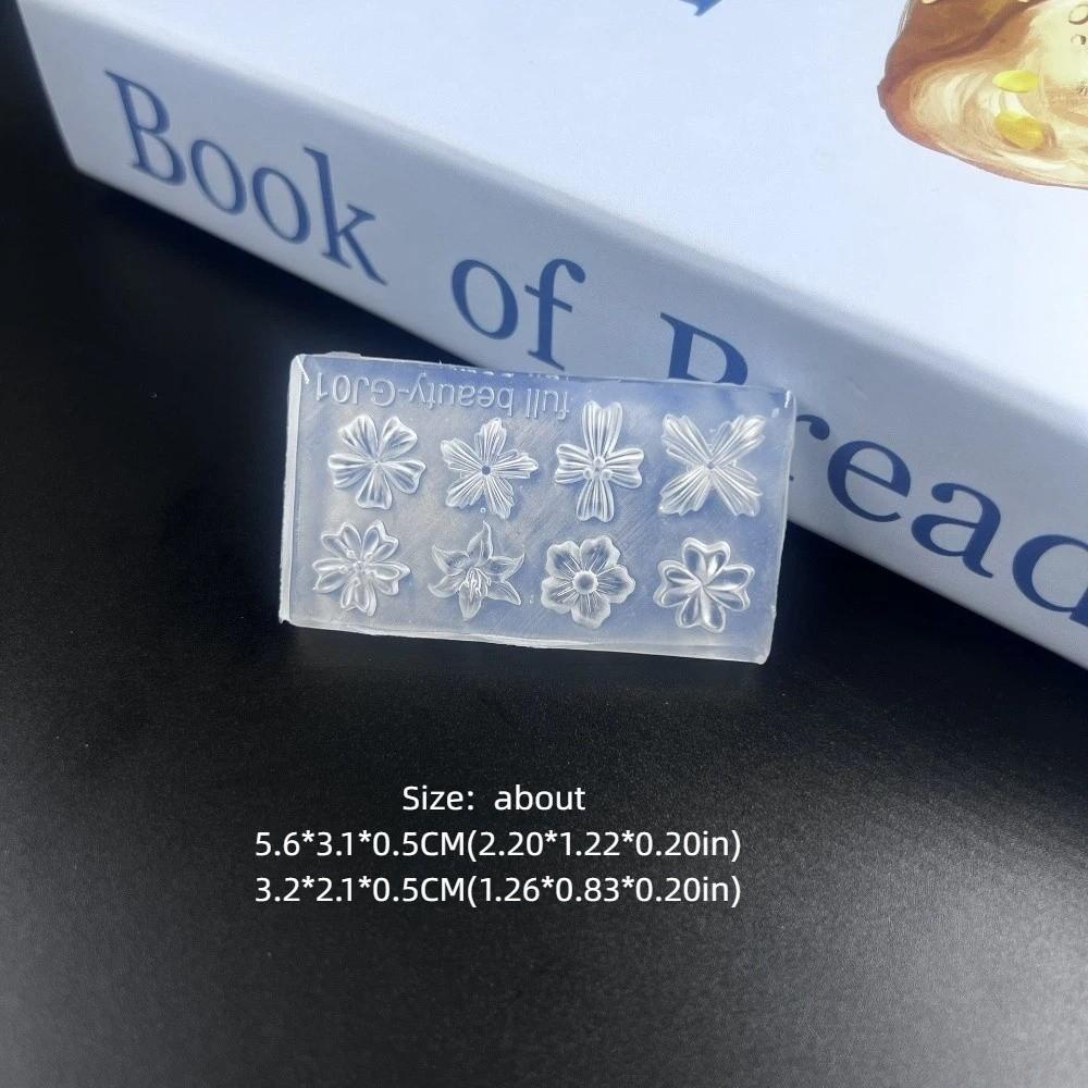 Pink Floral Shape Silicone Nail Mold Transparent 3D Nail Mold New Flower Nail Mold Nail Carving