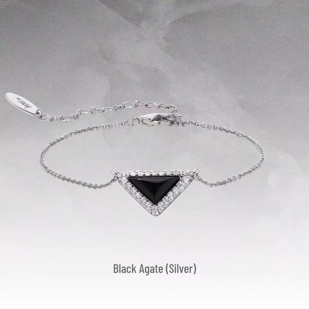 Ожерелье из натурального камня треугольной формы с бриллиантами - Роскошное, изысканное и универсальное колье-цепочка для ключицы для создания высококлассного стиля.