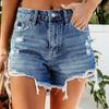 2023 Casual Hole Ripped Blue Shorts Summer High Waist Loose Short Pants Comfort Pocket Denim Shorts Pantalon Vintage Mujer 25671