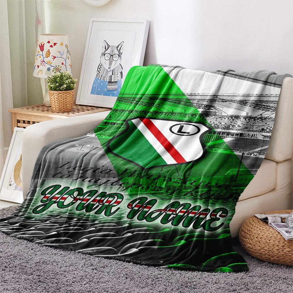 1PC L Shield Crest Custom Name Patterned Flannel Blanket Suitable For All Seasons For Home Decor Warmth And Comfort Gifts Holiday Present
