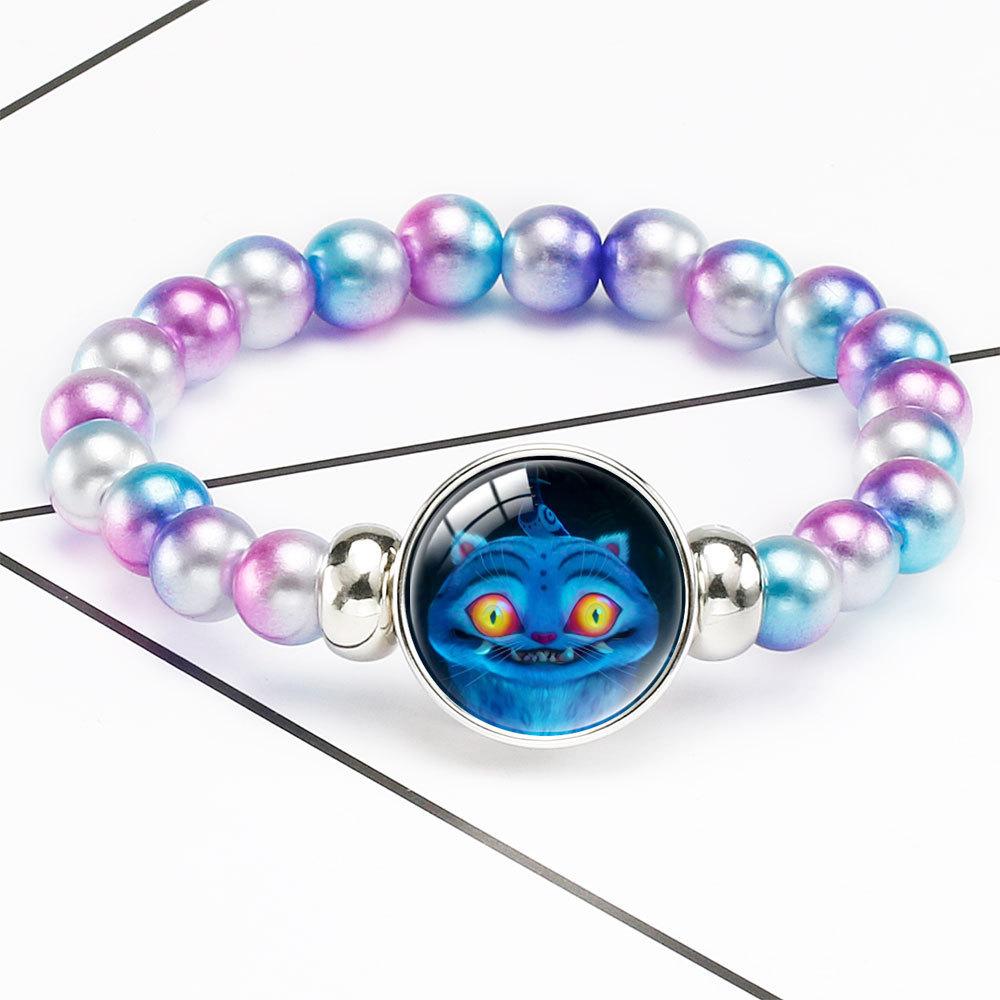 Браслет из бусин с плавным переходом цвета Rumi Zoey Mira Браслет с инкрустированным кристаллом Скрытая застежка Съемное эластичное украшение