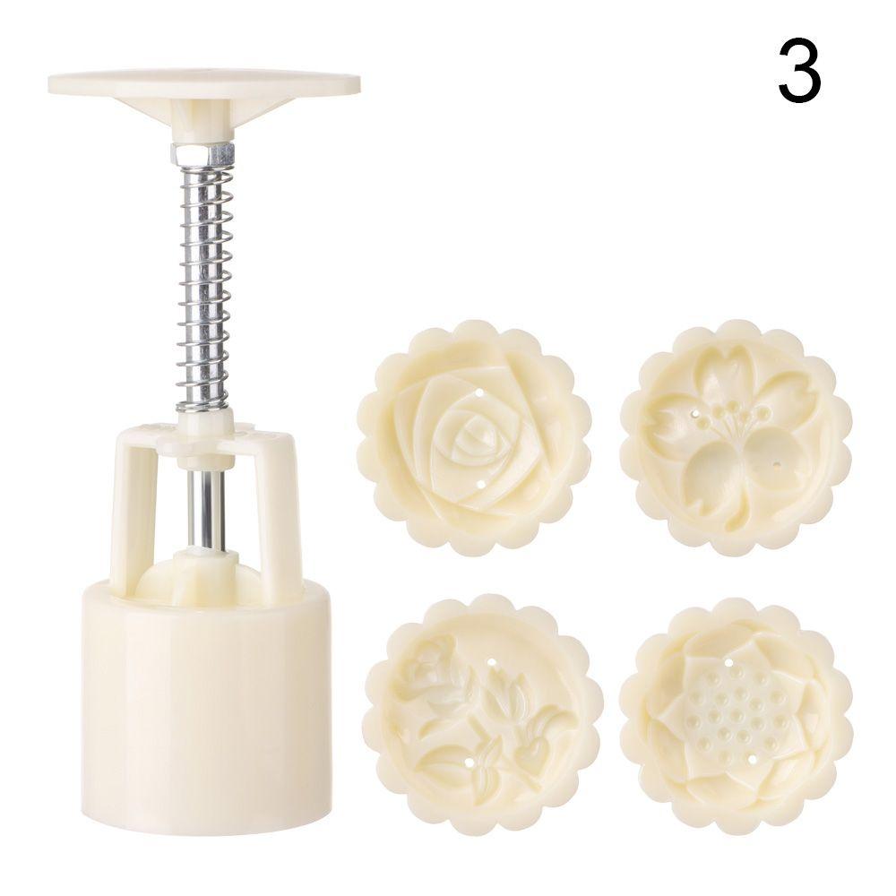 Moon Cake Tool Hand Pressure Fondant Mooncake Mold Set Flower Mooncake Mold 50g Mid Autumn Festival