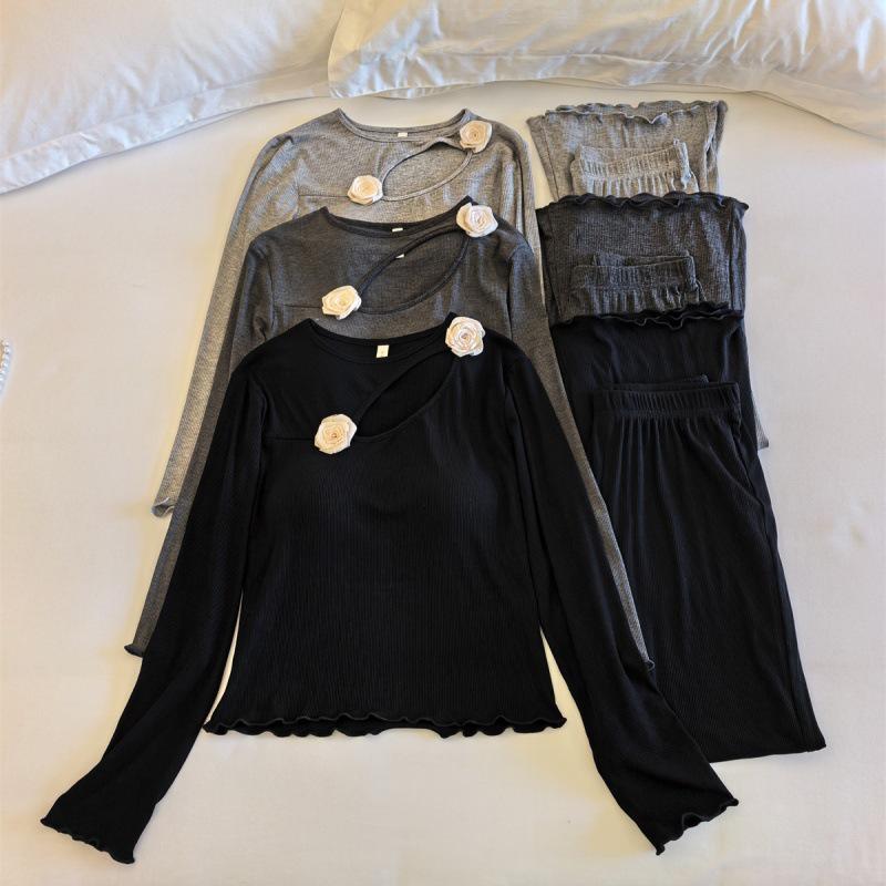 Высококачественный корейский женский комплект для дома из модального хлопка на весну и осень с дизайном розы и нагрудником