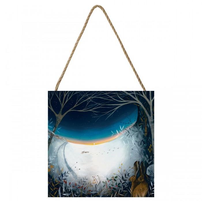 Julia Crossland Winter Hares Деревянный блок