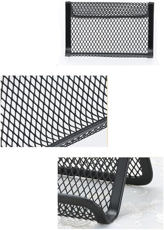 6-piece metal mesh business card holder and desktop display stand