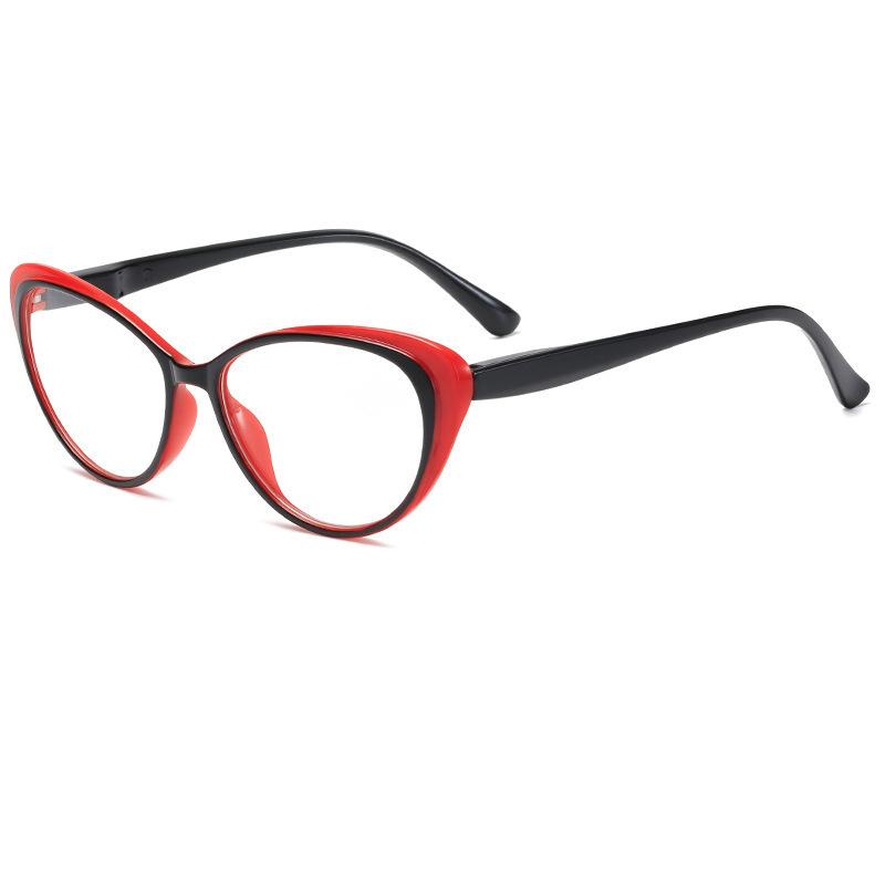 Fashion spring leg color matching reading glasses women's elderly anti-blue niche high definition glasses cat eye frame reading glasses
