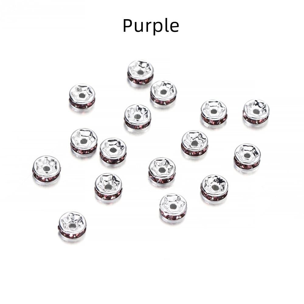 50pcs/lot 4 6 8 10mm Rhinestone Rondelles Crystal Bead Loose Spacer Beads for DIY Jewelry Making Accessories Supplie